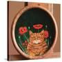 Cat and Poppies-Maggie Rowe-Stretched Canvas