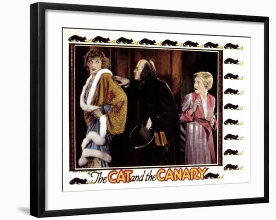 Cat And the Canary, Gertrude Astor (Left), Lucien Littlefield, Laura La Plante (Right), 1927-null-Framed Photo