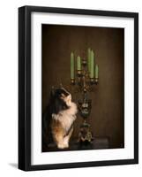 Cat and the Candelabra-Jai Johnson-Framed Giclee Print