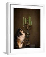 Cat and the Candelabra-Jai Johnson-Framed Giclee Print