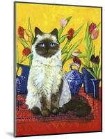 Cat and Tulips I (Chat Tulipes I)-Isy Ochoa-Mounted Giclee Print