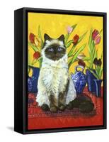 Cat and Tulips I (Chat Tulipes I)-Isy Ochoa-Framed Stretched Canvas