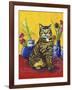 Cat and Tulips II (Chat Tulipes II)-Isy Ochoa-Framed Giclee Print