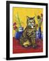 Cat and Tulips II (Chat Tulipes II)-Isy Ochoa-Framed Giclee Print