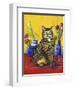 Cat and Tulips II (Chat Tulipes II)-Isy Ochoa-Framed Giclee Print