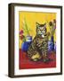 Cat and Tulips II (Chat Tulipes II)-Isy Ochoa-Framed Giclee Print