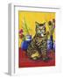 Cat and Tulips II (Chat Tulipes II)-Isy Ochoa-Framed Giclee Print