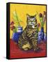 Cat and Tulips II (Chat Tulipes II)-Isy Ochoa-Framed Stretched Canvas