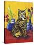 Cat and Tulips II (Chat Tulipes II)-Isy Ochoa-Stretched Canvas