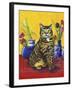 Cat and Tulips II (Chat Tulipes II)-Isy Ochoa-Framed Giclee Print