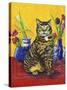 Cat and Tulips II (Chat Tulipes II)-Isy Ochoa-Stretched Canvas