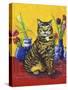 Cat and Tulips II (Chat Tulipes II)-Isy Ochoa-Stretched Canvas