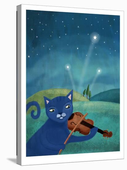 Cat And Violin-Mia Charro-Stretched Canvas