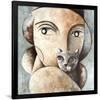 Cat and Woman-Didier Lourenco-Framed Giclee Print