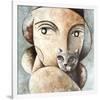 Cat and Woman-Didier Lourenco-Framed Giclee Print