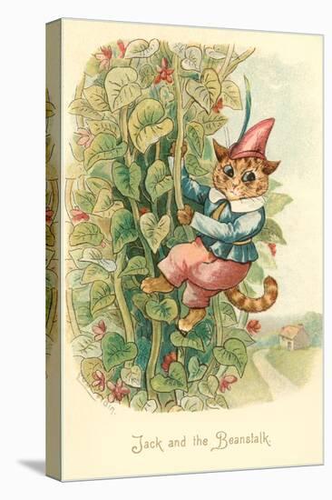 Cat as Jack and the Beanstalk-null-Stretched Canvas