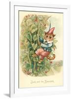 Cat as Jack and the Beanstalk-null-Framed Art Print