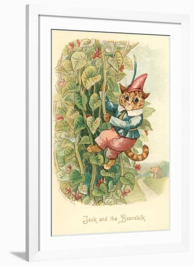 Cat as Jack and the Beanstalk-null-Framed Art Print