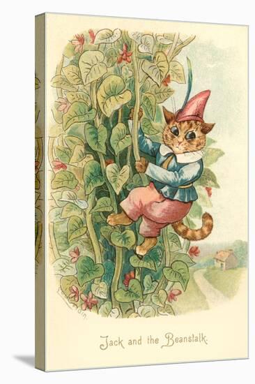 Cat as Jack and the Beanstalk-null-Stretched Canvas