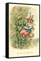 Cat as Jack and the Beanstalk-null-Framed Stretched Canvas