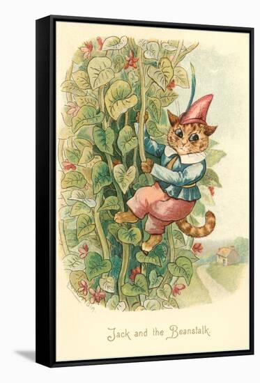 Cat as Jack and the Beanstalk-null-Framed Stretched Canvas