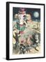 Cat Astronauts Landing on Female Cat Planet-null-Framed Art Print