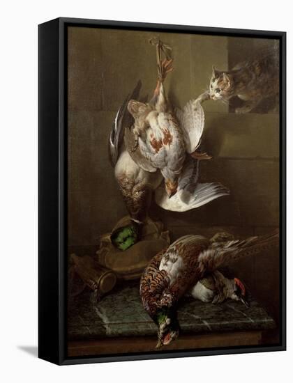 Cat Attacking Dead Game-Alexandre-Francois Desportes-Framed Stretched Canvas