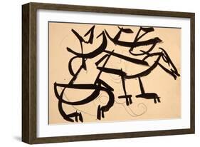 Cat Attacking Dog, 1913-Henri Gaudier-brzeska-Framed Giclee Print