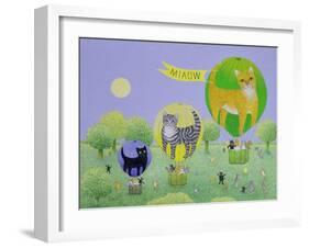 Cat Balloon Race-Pat Scott-Framed Giclee Print