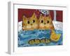 Cat Bath Time Rubber Duckie-sylvia pimental-Framed Art Print