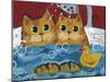 Cat Bath Time Rubber Duckie-sylvia pimental-Mounted Art Print