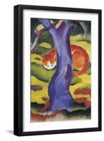 Cat Behind Tree-Franz Poledne-Framed Giclee Print