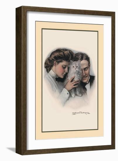 Cat Between Them-Clarence F. Underwood-Framed Art Print