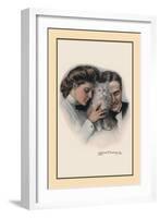 Cat Between Them-Clarence F. Underwood-Framed Art Print