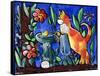 Cat Birdbath-sylvia pimental-Framed Stretched Canvas