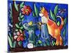 Cat Birdbath-sylvia pimental-Mounted Art Print