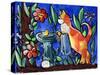 Cat Birdbath-sylvia pimental-Stretched Canvas