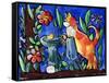 Cat Birdbath-sylvia pimental-Framed Stretched Canvas