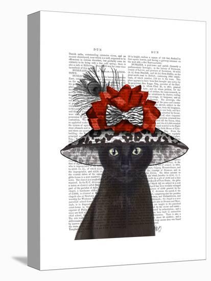 Cat, Black with Fabulous Hat-Fab Funky-Stretched Canvas