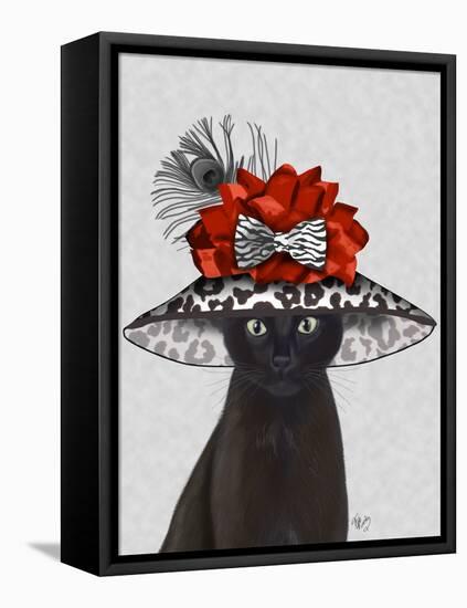 Cat, Black with Fabulous Hat-Fab Funky-Framed Stretched Canvas
