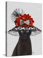 Cat, Black with Fabulous Hat-Fab Funky-Stretched Canvas