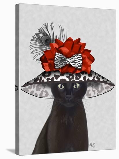 Cat, Black with Fabulous Hat-Fab Funky-Stretched Canvas