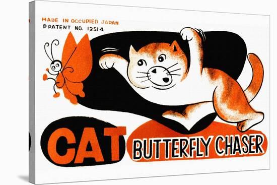 Cat Butterfly Chaser-null-Stretched Canvas