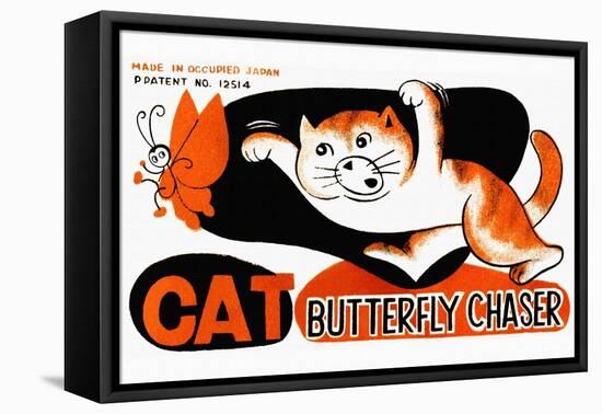 Cat Butterfly Chaser-null-Framed Stretched Canvas