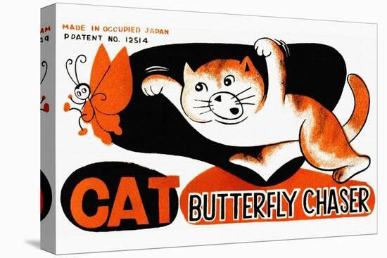 Cat Butterfly Chaser-null-Stretched Canvas