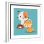 Cat Cartoon Pet Design-Diana Johanna Velasquez-Framed Premium Giclee Print