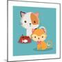 Cat Cartoon Pet Design-Diana Johanna Velasquez-Mounted Premium Giclee Print