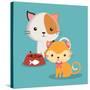 Cat Cartoon Pet Design-Diana Johanna Velasquez-Stretched Canvas