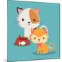 Cat Cartoon Pet Design-Diana Johanna Velasquez-Mounted Art Print