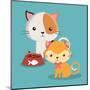 Cat Cartoon Pet Design-Diana Johanna Velasquez-Mounted Art Print